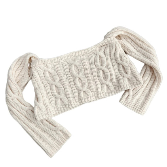 90s Y2K Body By Victoria Cashmere Cable Knit Sweater, Soft Cream Women's, Large - Picture 4 of 6